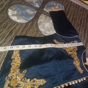 Blue & Off While Lehnga Choli