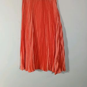 Coral Plain Casual Skirt (Women)