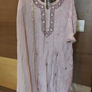 Beautiful 3 Piece Banarasi Work Pink Suit