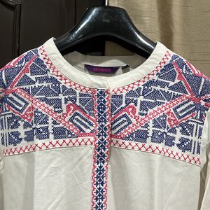 Embroidered White Kurta