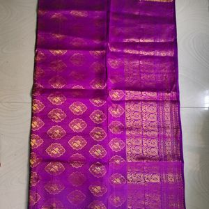 Magents Pink Pure Kanchi Pattu Saree