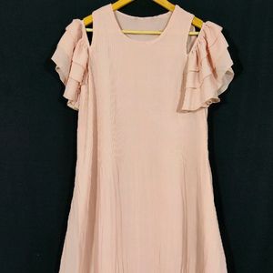 Pink Cold Shoulder Dress