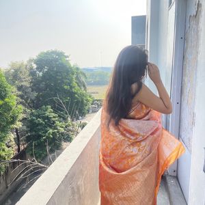 Orange Banarsee Sari