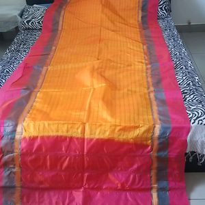 Pure Silk Saree With Blouse For Diwali Gift