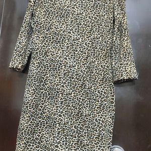 Brown Lion Printed Dress For 34 Bust