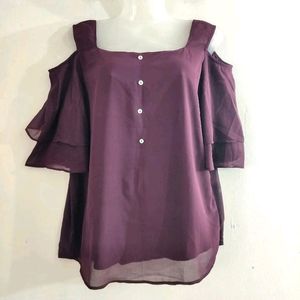 Purple 💜 Cold Shoulder Top