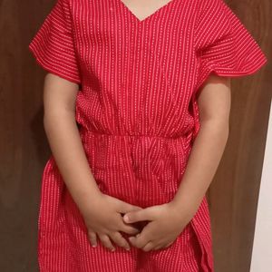 Red One Piece For Baby Girls Of 3.5- 4,5 Year