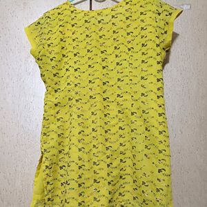 Yellow Chikankari Short Top