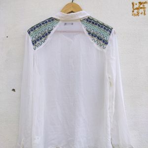 Corian White Shirt With Work Embroidery