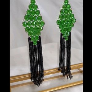 NEW LONG CRYSTAL EARRINGS