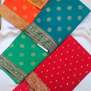 Chiffon Sarees With A Brocade Border