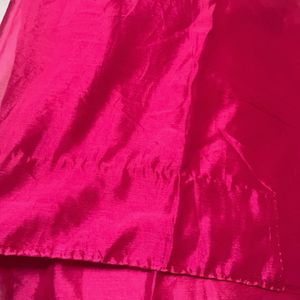 Plain Magenta Pink Saree