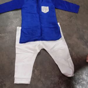 Kid's Blue 💙 And White Kurta Set