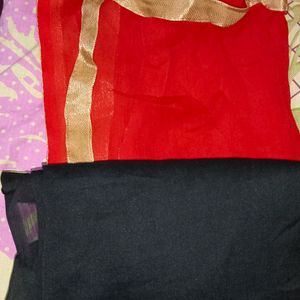 Dupatta blak nd Red