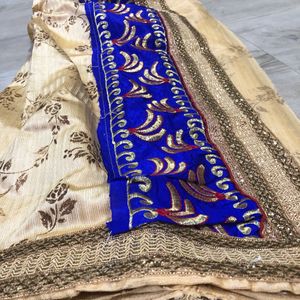 Zari border Saree🩵💙