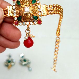 Combo Big Earring + Bajubandh (Arm Jwellery)