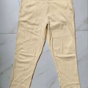 Formal, Cotton, Cream Color, 32 Inch Pant