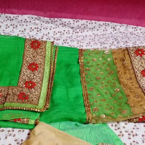 Wedding Saree+Green Bangle Free