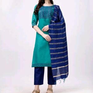 Peacock Blue Duppata Set