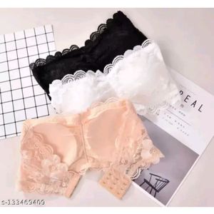 Lace Strapless Tube Bra