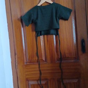 Olive Baby Tee Back Open