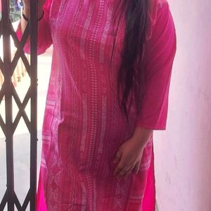 Pink Pattern Printed Kurti Summer Collection