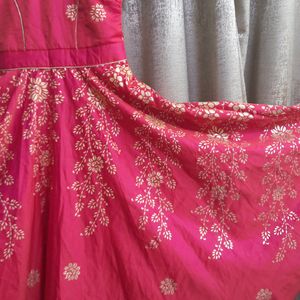 Dark Pink Ethnic gown for girls!