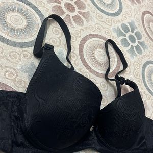 Black Padded Pushup Bra