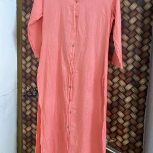 Front Slit Pink Kurta