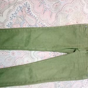 high Waist Green Jeans For Teenage Girls