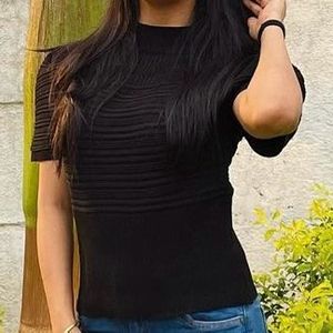 Black Turtle Neck Top