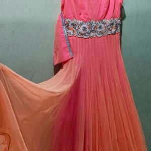 Multi Neon Anarkali Gown