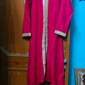 beautiful party wear hot red kurti plazo Dupatta