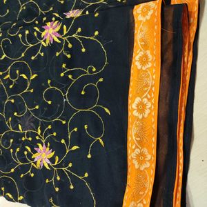 Festive Black Colored Saree