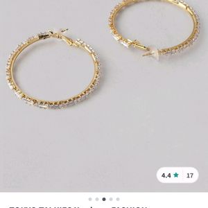 AD Studded Rose Gold Plated Hoop Earrings🌸