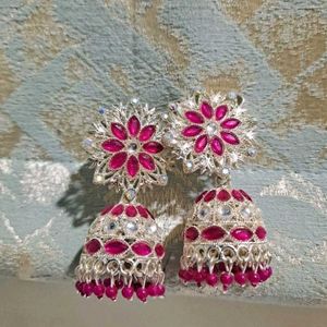 Pink Jhumkas