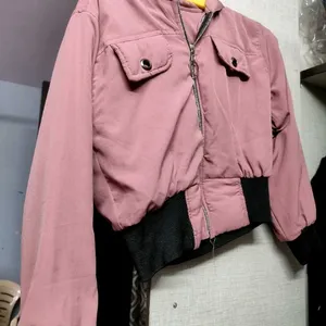 CROP PINK BAGGY JACKET