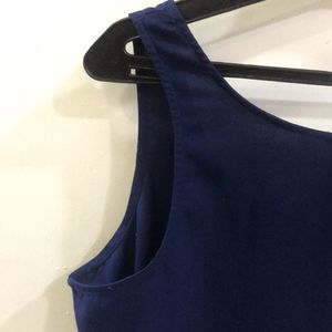 Navy Blue Sleeveless Top For Women