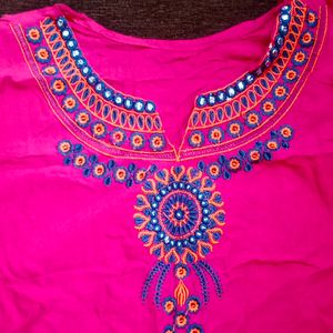 Meganta Pink A Line Kurti