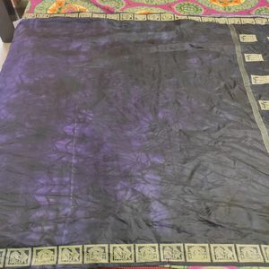 Black And Purple Crepe Silk Saree