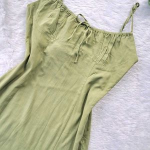 Zara Green Linen Dress