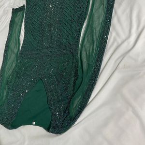 Bottle Green Cocktail Dress (Heavy In Weight )