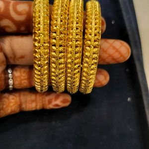 BANGLES FOR 1 GRAM GOLD MIXED WITH ALLOYS.