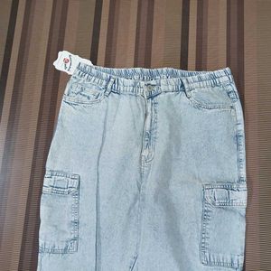 Z-68 Size 34 Cargo Slim Fit Women Denim Jeans