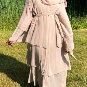 💕 Layered Open Abaya With Matching Scarf 💕