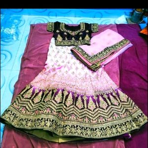 Double Cancan Heavy Bridal Lehnga