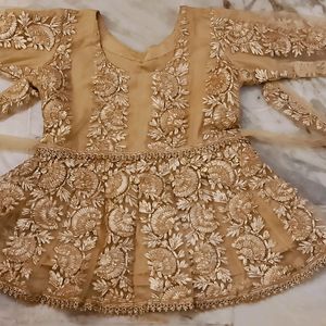 Beautiful Golden Chauli With Embroidery Work