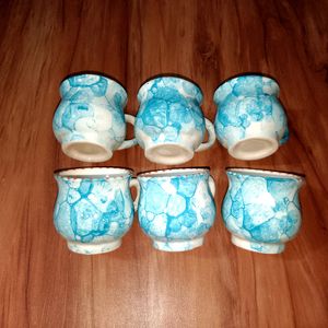 6 Pcs Tea Cups Set Ceramic