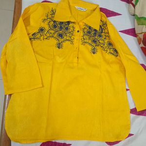 💛 Beautiful Yellow Embroidery Kurta