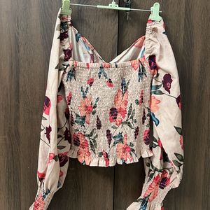 Floral Smocked Peach Top